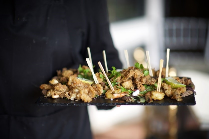 Finger food being served
